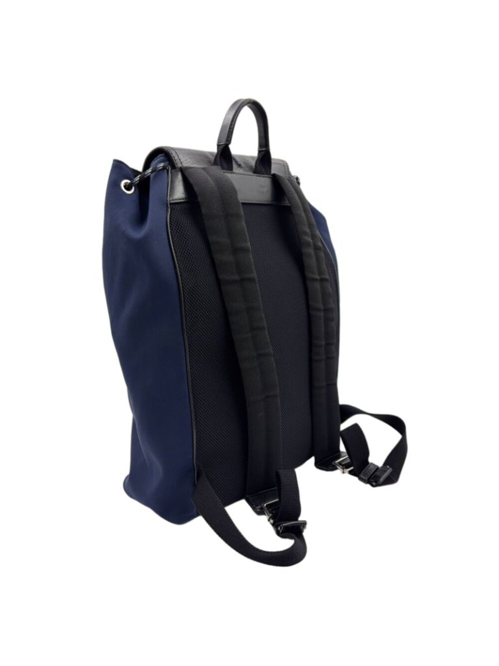 Dior Homme Be Motion Leather Nylon Navy Black Backpack Silver - Picture 2 of 15